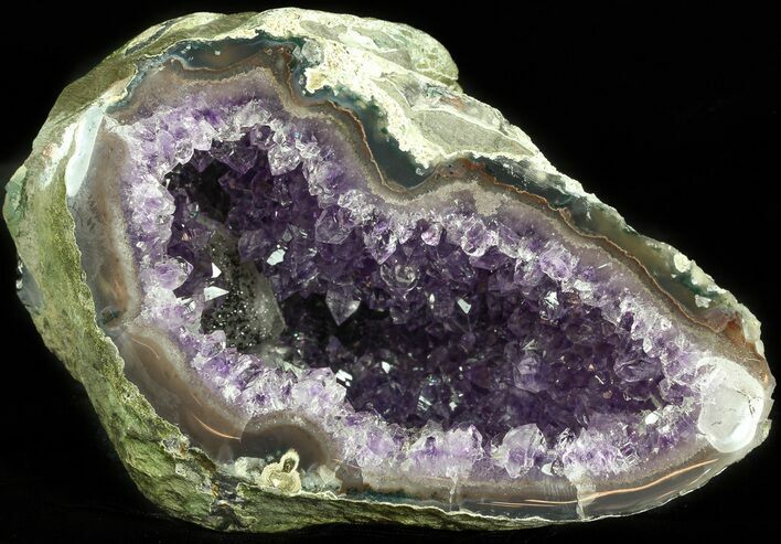 Sparkling Purple Amethyst Geode with Calcite - Uruguay #46258